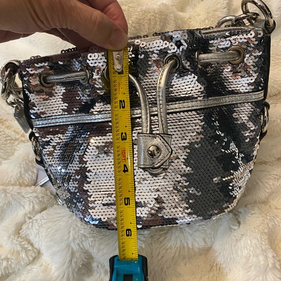 Coach Poppy Silver Sequin Women's Bag - Picture 8 of 10